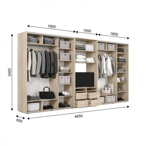 Шафа-купе під телевізор ViAnt ШКTV2 465х60х240 см Дуб сонома (8060)