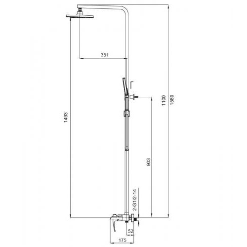 Душова колона із змішувачем водоспад KOER KB-58007-01 (Колір хром) (KR3462) Душова колона із змішувачем водоспад KOER KB-58007-01 (Колір хром) (KR3462)