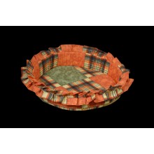 Лежак (лежанка) для котів та собак (з рюшею) Мур-Мяу №2 Коричневий Лежак (лежанка) для котів та собак (з рюшею) Мур-Мяу №2 Коричневий