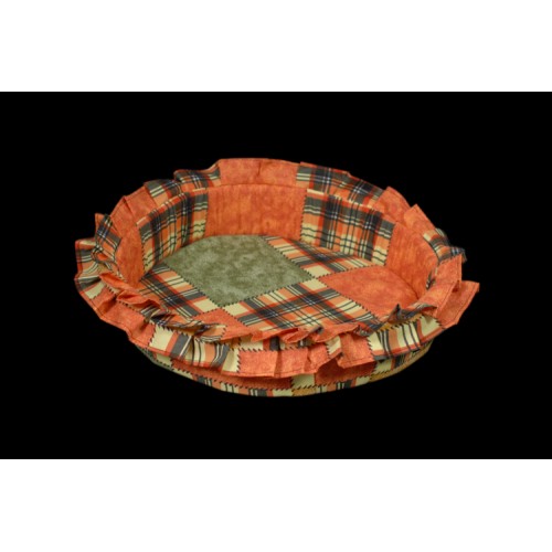 Лежак (лежанка) для котів та собак (з рюшею) Мур-Мяу №2 Коричневий Лежак (лежанка) для котів та собак (з рюшею) Мур-Мяу №2 Коричневий