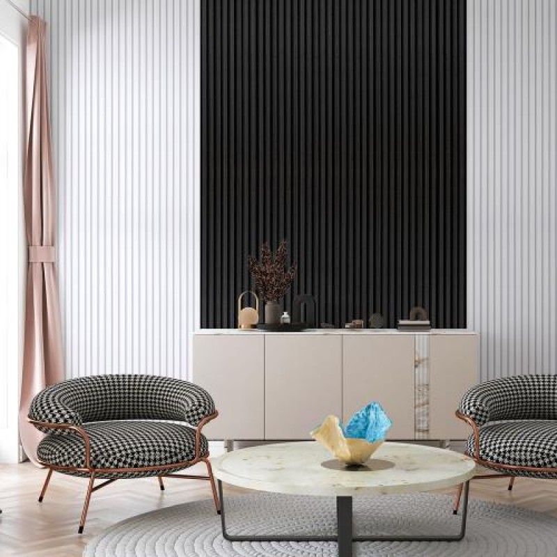 Декоративна стінова рейка Sticker Wall WPC Антрацит 160x3000x23 мм (SW-00001532)