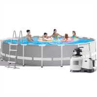Каркасний басейн Intex 26756-8, 610 х 132 см (12 000 л/год, драбина, тент, підстилка)