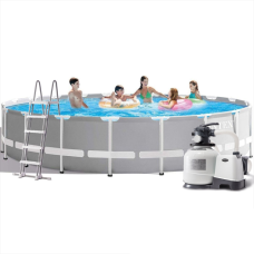Каркасний басейн Intex 26756-8, 610 х 132 см (12 000 л/год, драбина, тент, підстилка)
