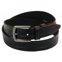 Шкіряний ремінь Skipper 110-130 x 3.5 см Чорний (1006-35)