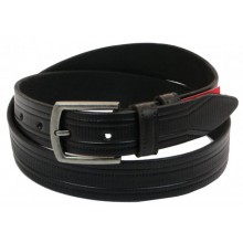 Шкіряний ремінь Skipper 110-130 x 3.5 см Чорний (1006-35)