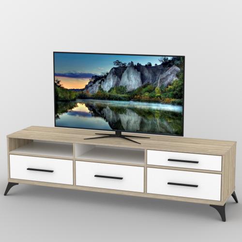 Тумба під телевізор Тиса Мебель ТВ-392 Дуб сонома Білий 50x54x190 см Тумба під телевізор Тиса Мебель ТВ-392 Дуб сонома Білий 50x54x190 см