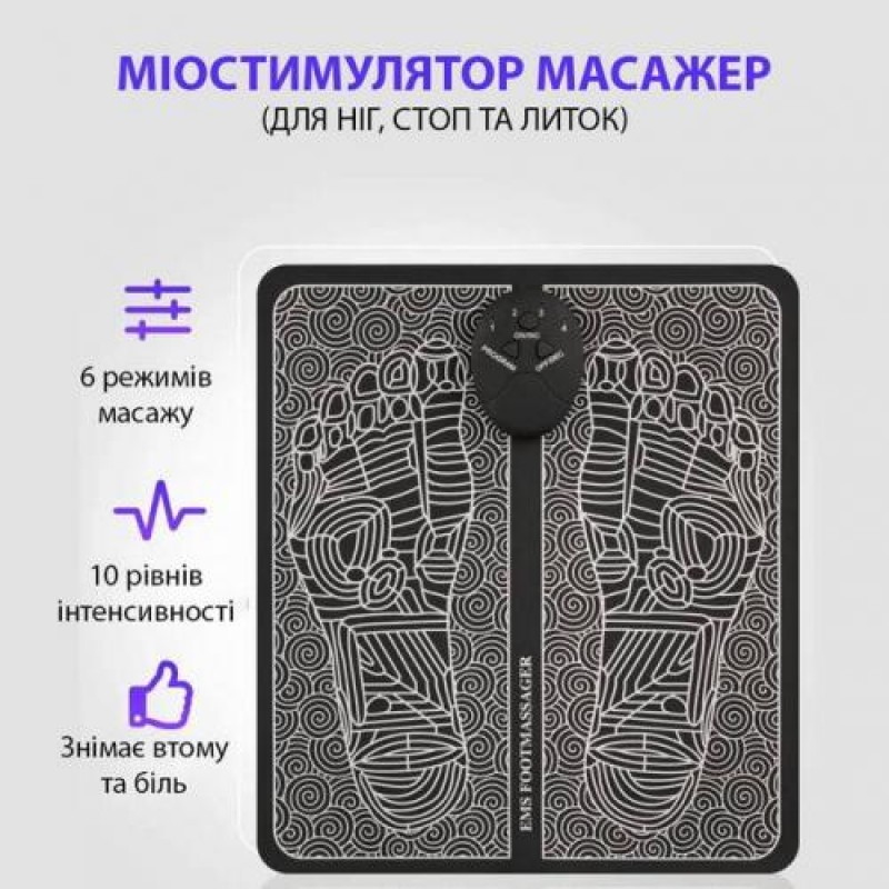 Масажний килимок для ступнів Inspire 31х30 см Чорний (BISD-066F)