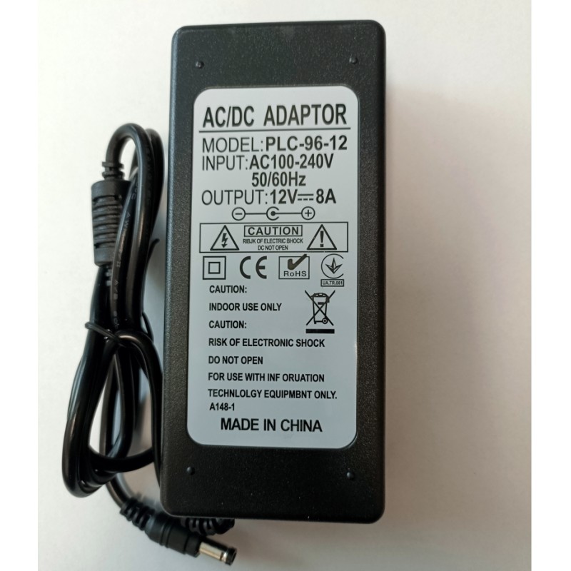 Блок живлення для камер відеоспостереження 12 вольт 8 Ампер 96W OEM PLC-96-12