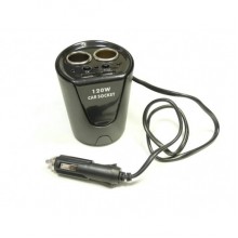 Розгалужувач прикурювача (2 гнізда + 2 USB) OLESSON 1513 Black