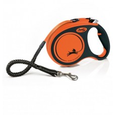 Поводок рулетка с амортизатором для собак Flexi Extrem Tape L 5 м до 65 кг Оранжевый