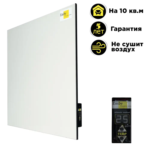 Обігрівач керамічний Emby CHT-500 на 10 кв.м Білий Обігрівач керамічний Emby CHT-500 на 10 кв.м Білий