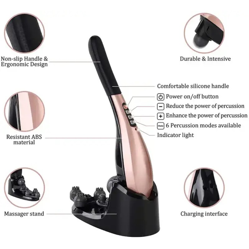 Масасжер ручний вібраційний Benbo АМ-12 Коричневий (1887063773)