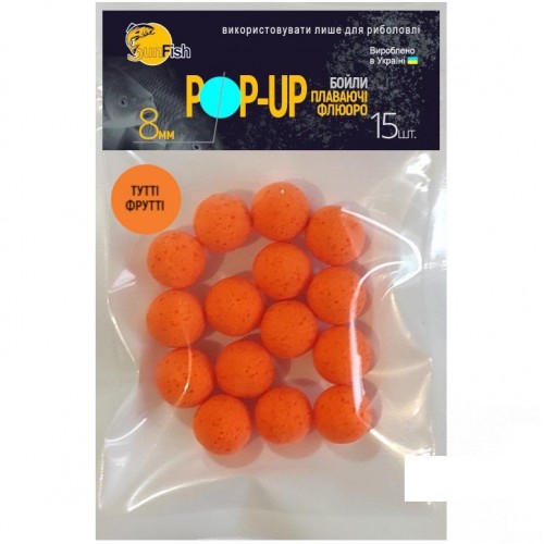 Бойли плаваючі Флюоро SunFish Pop-Up Тутті-фрутті / 8 мм / 15 шт (SF201667) в інтернет супермаркеті PbayMarket!