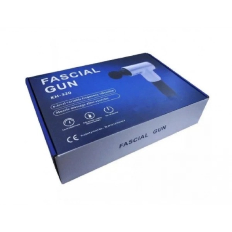 Масажер Для Тіла М'язовий Fascial Gun 320 Масажний Ударний Пістолет Синій