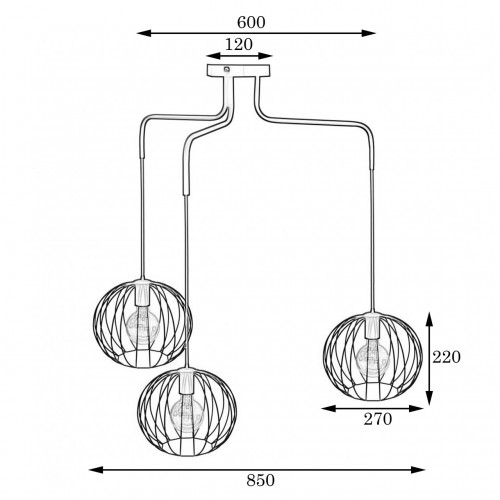 Люстра підвісна в стилі лофт на три плафони MSK Electric Globe NL 12722-3