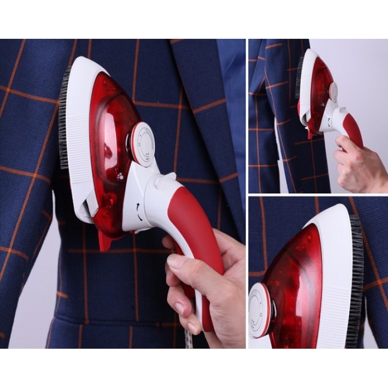 Дорожня міні праска та відпарювач для одягу 2 в 1 Hot Steamer HT-558B з поворотною ручкою 1000 Вт міні відпарювач Червоний