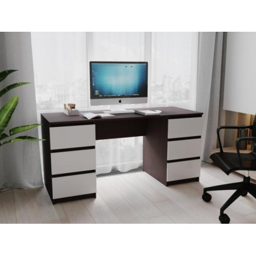 Стіл письмовий Меблева Площа СП-6 160х60х75 см Венге + Білий Стіл письмовий Меблева Площа СП-6 160х60х75 см Венге + Білий