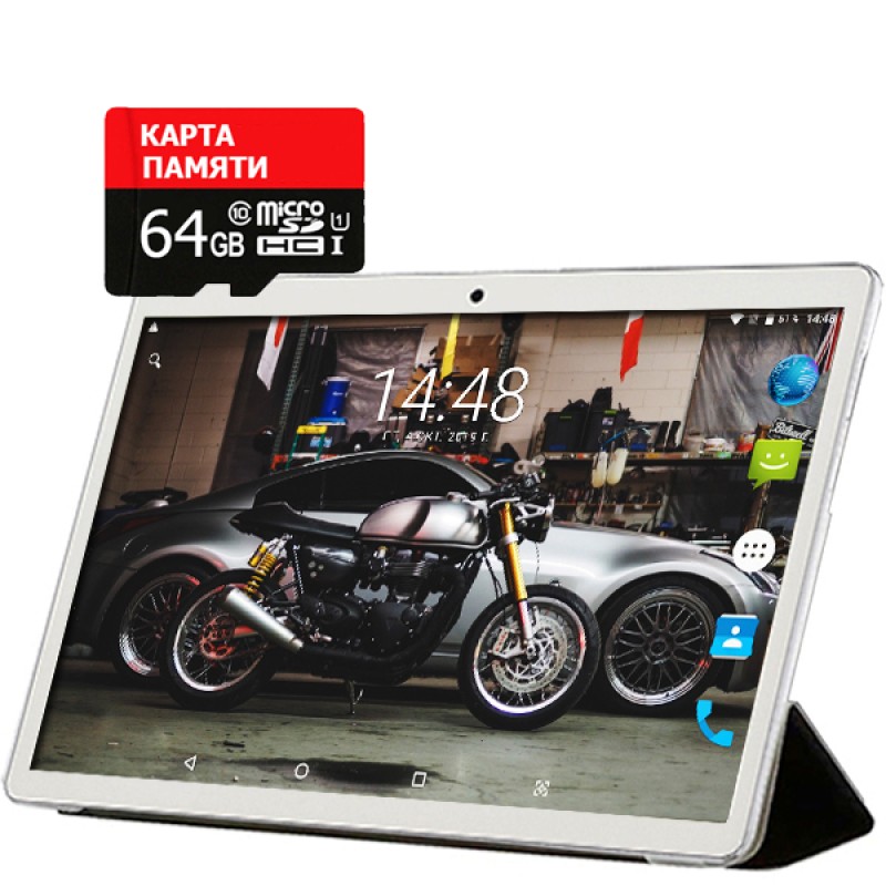 Планшет-телефон Adronix X1001 Silver LTE 2/32GB + Чохол-книжка + Карта пам'яті 64GB