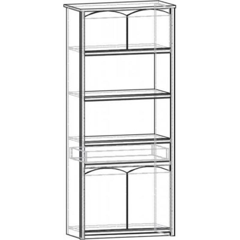 Книжкова шафа Меблі Сервіс Валенсія 4Д+1Ш дуб самоа