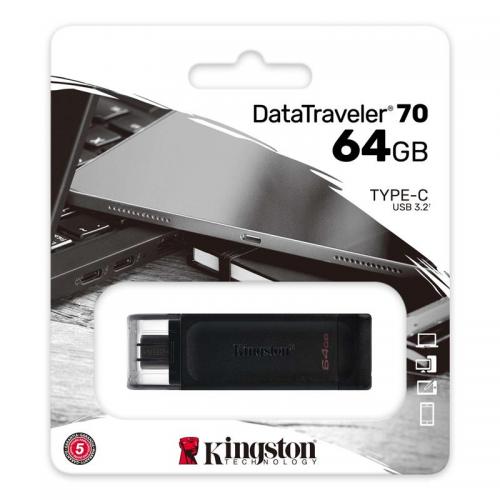 Флеш-накопичувач USB3.2 64GB Type-C Kingston DataTraveler 70 Black (DT70/64GB) в інтернет супермаркеті PbayMarket!