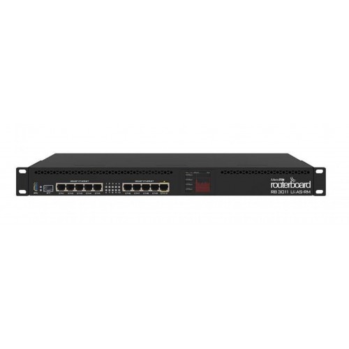 Маршрутизатор MikroTik RB3011UiAS-RM (1.4GHz/1Gb, 10x1G, 1xSFP, USB 3.0, touchscreen LCD) в інтернет супермаркеті PbayMarket!