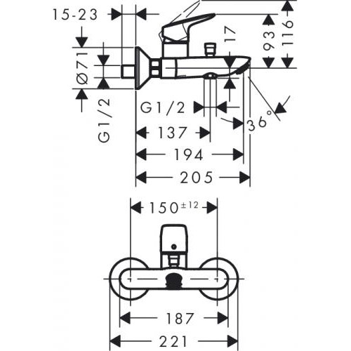 Набір змішувачів HANSGROHE Logis 1222019 (71070000+71400000+26553400) в інтернет супермаркеті PbayMarket!