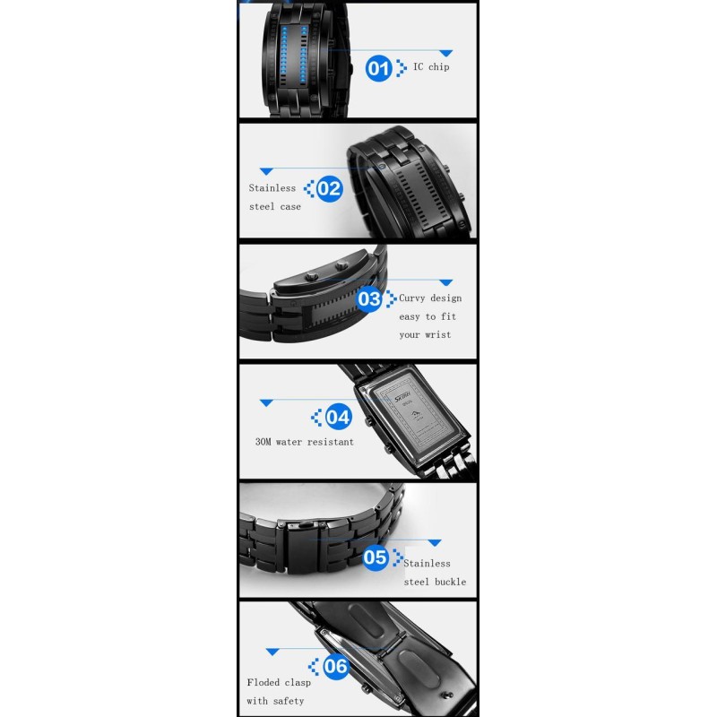 Бінарний чоловічий годинник Skmei 0926 Чорний