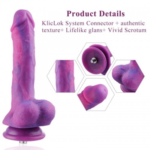 Фалоімітатор 8.2″ з вібрацією для секс-машин Hismith Purple Silicone Dildo with Vibe, KlicLok в інтернет супермаркеті PbayMarket!