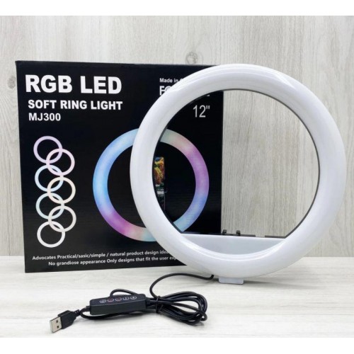 Світлодіодне селфі-кільце з RGB підсвічуванням OPT-TOP Soft Ring Light MJ300 (1756374695)