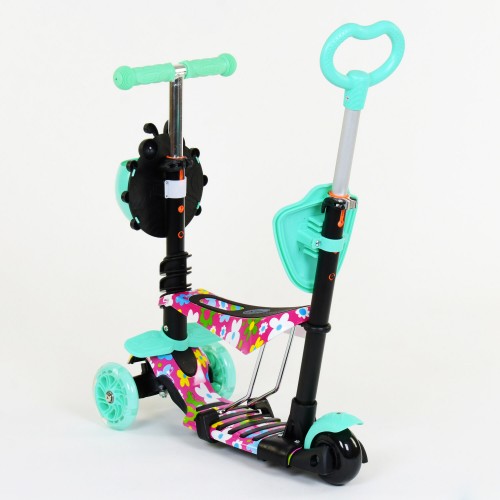 Самокат Best Scooter PU колеса, що світяться 5 в 1 Flowers 54 х 14 см Різнокольоровий (84219) Самокат Best Scooter PU колеса, що світяться 5 в 1 Flowers 54 х 14 см Різнокольоровий (84219)