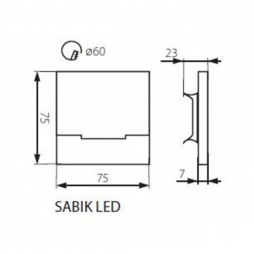 Світильник сходовий Kanlux Sabik 7.5x7.5x0.7 см Сірий (Kan23108)