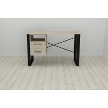 Письмовий стіл із ящиками Ferrum-decor Оскар 750x1200x600 метал Чорний ДСП Сонома 16 мм (OSK0004)