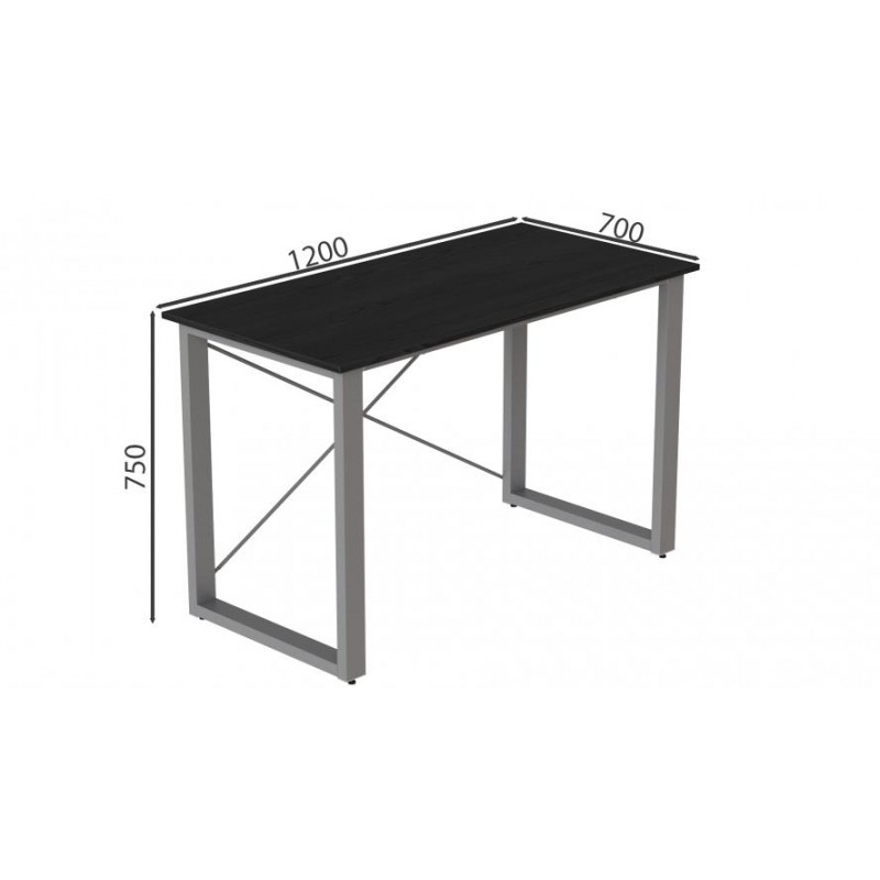 Письмовий стіл Ferrum-decor Драйв 750x1200x700 Сірий метал ДСП Сосна Кембра 16 мм (DRA094)