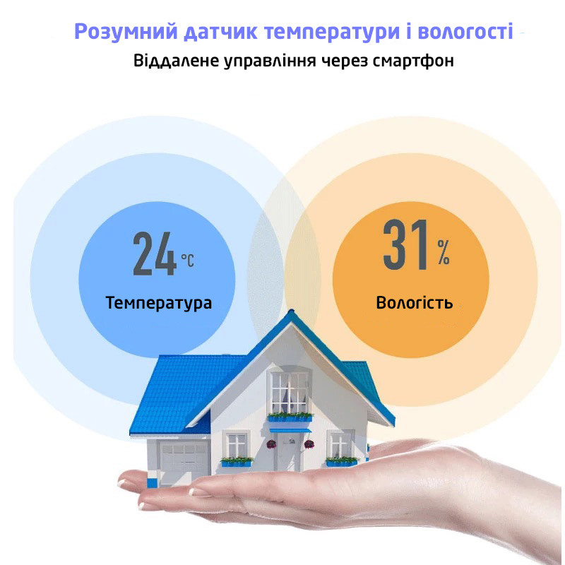 Wifi термометр гігрометр кімнатний з датчиком температури і вологості Nectronix TRD02-01A, додаток Tuya для Android і IOS