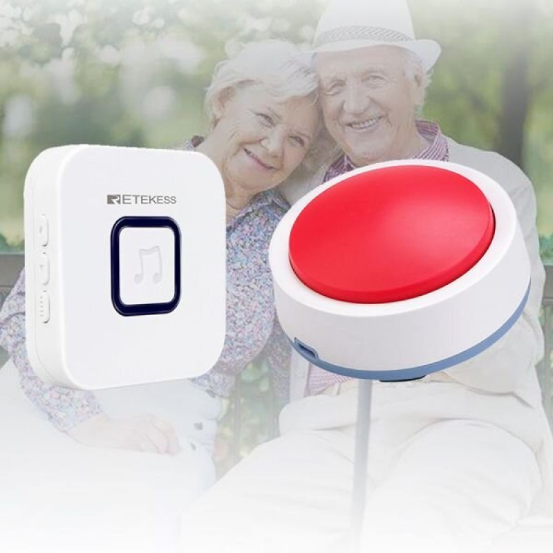 Кнопка виклику медсестри, персоналу бездротова Retekess TH004, до 80 метрів, 38 мелодій