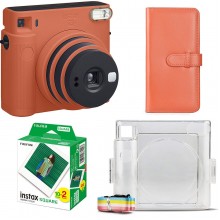 Подарунковий набір фотоапарат Fujifilm Instax Square SQ1/Фотопапір 20 шт/Чохол/Фотоальбом 80 фото Помаранчевий