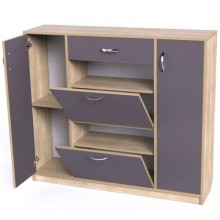 Тумба для взуття Тиса Мебель ТО-142 Дуб сонома Графіт 105x120 см