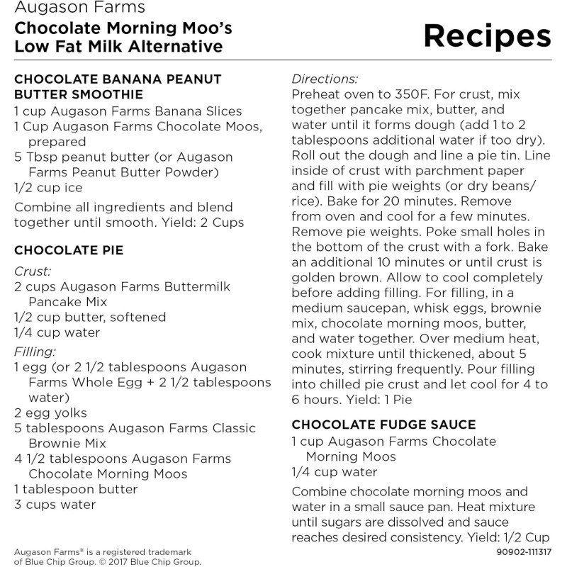 Соєве шоколадне молоко нежирне сублімоване з великим терміном придатності до 20 років Augason farms, 67 порцій