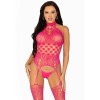 Мереживний бодістокінг з відкритим доступом Leg Avenue High neck lace bodystocking One size Raspberr в інтернет супермаркеті PbayMarket!