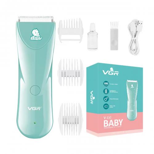 Машинка для стрижки дітей VGR V-150 Baby акумуляторна 3 насадки IPX7 800mAh 5W Blue