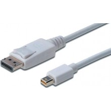 Кабель Digitus miniDisplayPort to DisplayPort (AM/AM) 1.0m, білий (AK-340102-010-W)