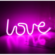 Настінний неоновий світильник нічник Angel Love рожевий