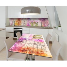 Наклейка 3Д вінілова на стіл Zatarga «Французький поцілунок» 650х1200 мм для будинків, квартир, столів, кав'ярень,