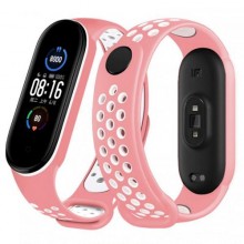Ремінець Double Color Strap для Xiaomi Mi Band 5/6 Pink-White