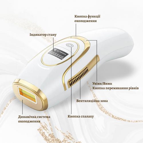 Фотоепілятор IBBORIA IPL Hair Removal Gold (BR223) Фотоепілятор IBBORIA IPL Hair Removal Gold (BR223)