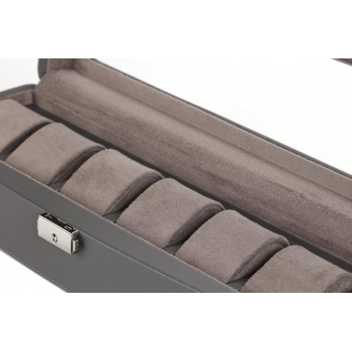 Скринька для зберігання годинників Salvadore 38х13х8,5 см Сірий 6W-HX-GY Скринька для зберігання годинників Salvadore 38х13х8,5 см Сірий 6W-HX-GY