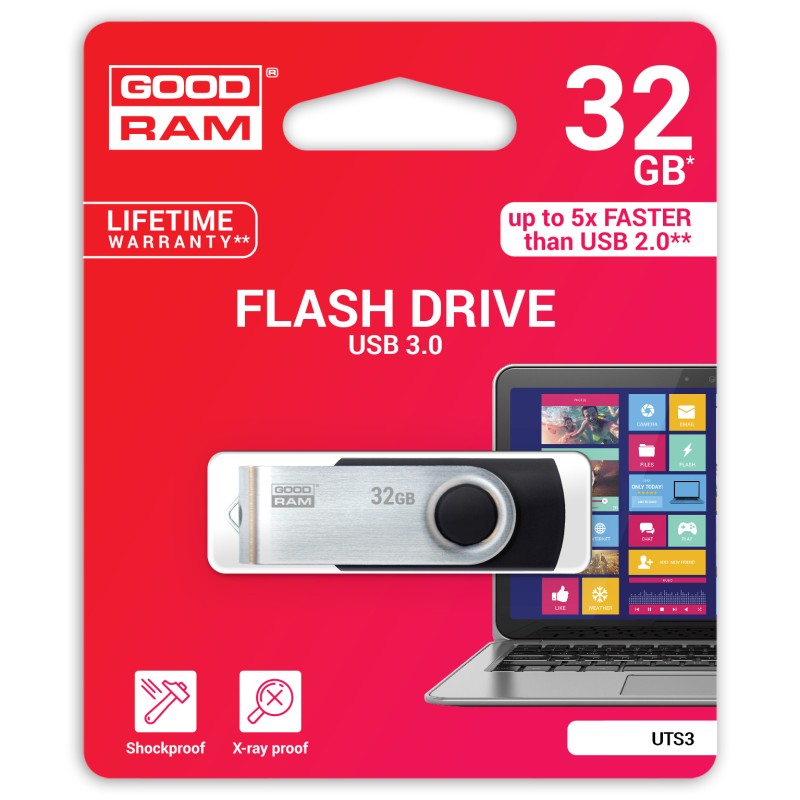 Флеш-накопичувач USB3.0 32GB GOODRAM UTS3 (Twister) Black (UTS3-0320K0R11)