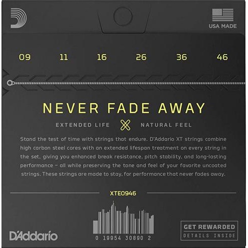 Струни для електрогітари D'Addario XTE0946 XT Super Light Top / Regular Bottom 9/46 Струни для електрогітари D'Addario XTE0946 XT Super Light Top / Regular Bottom 9/46