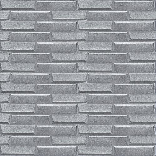 Самоклеюча 3D панель кладка срібло Sticker Wall 3080х700х5мм