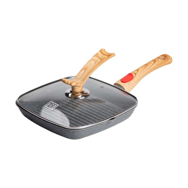 Сковорода-гриль з антипригарним покриттям та знімною ручкою MGC 24 см Сірий (HP-4-461G)